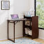 Bureau d'ordinateur pliable en bambou avec armoire de rangement cachée et prises de courant-775576768