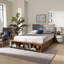 Plateforme rembourrée Antwan, lit double, brun / gris foncé H 58,3 po x l 58,27 po x L 85,7 po-528973953-528973955