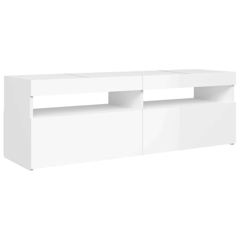 Stankiewicz TV Cabinet with LED Lights 120x35x40 cm, High Gloss White