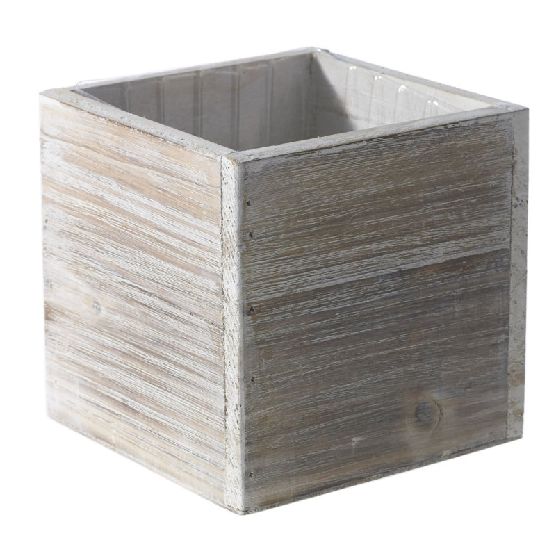 Boîte à fleurs en bois , H 6 po x l 6 po x P 6 po, Blanc