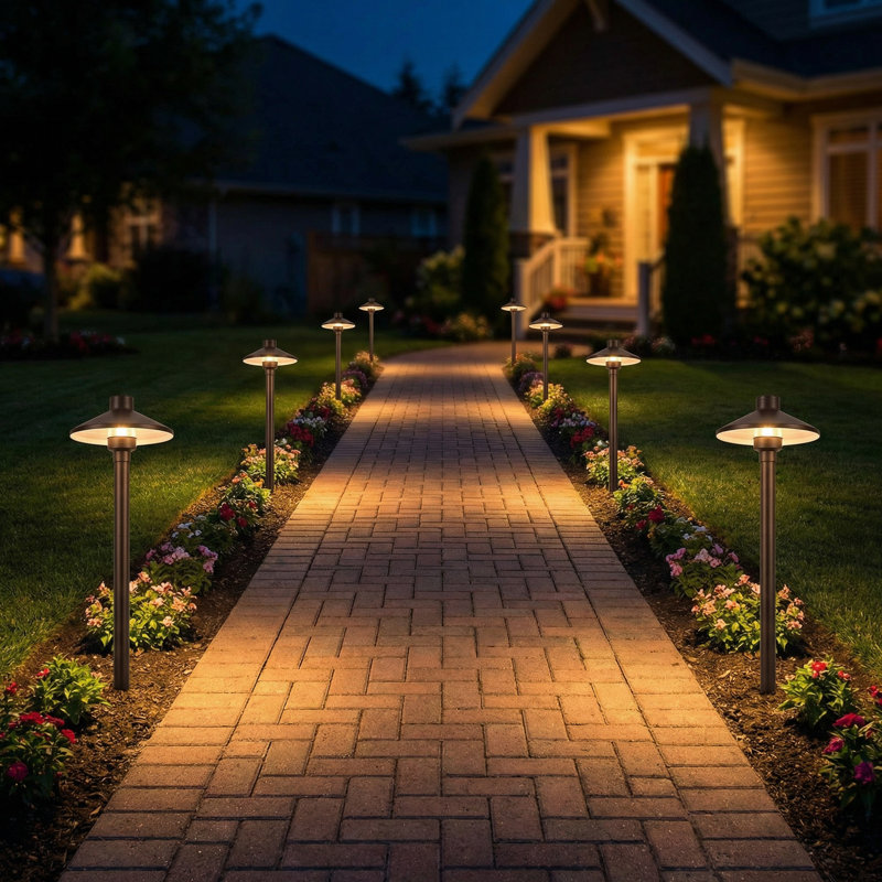 1- Light Antique Brass Pathway Light, 20.5'' H x 6.69'' W
