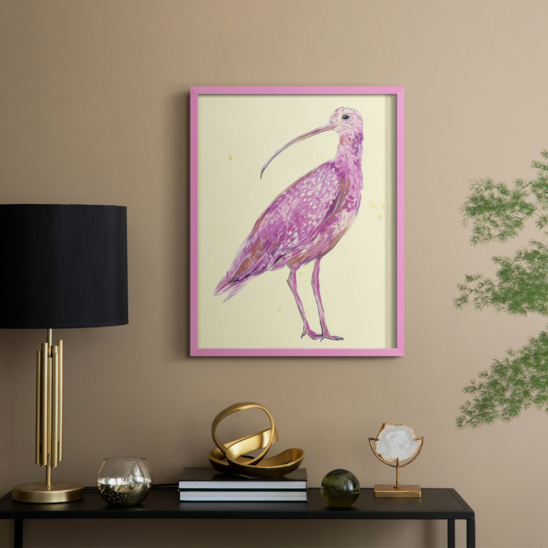 Seabird II, reproduction encadrée - bois massif, H 11 po x l 9 po, Rose