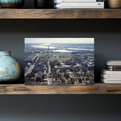 1960S Aerial View Washington Monument White House Potomac River Washington Dc Usa Classic Retro Vintage City Wall Art