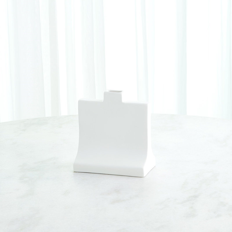 Icon Vase-Matte White, 9.75" H x 8.75" W x 5.25" D