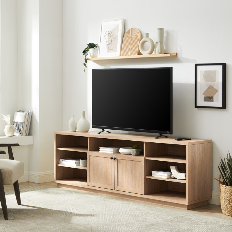 Yumara 70" 2-Door TV Stand, Coastal Oak