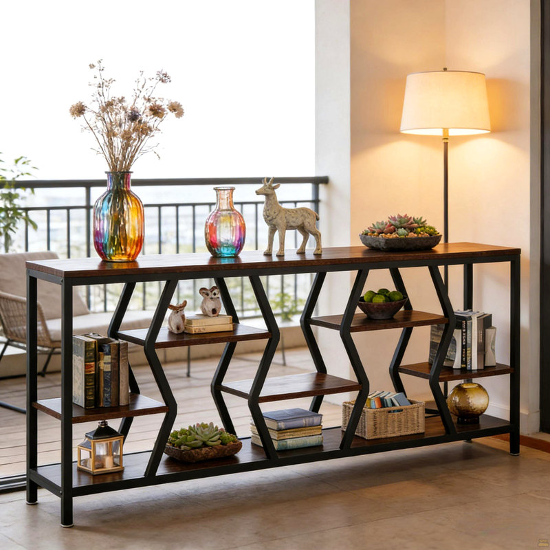 Console industrielle 70,9 "avec tablettes de rangement