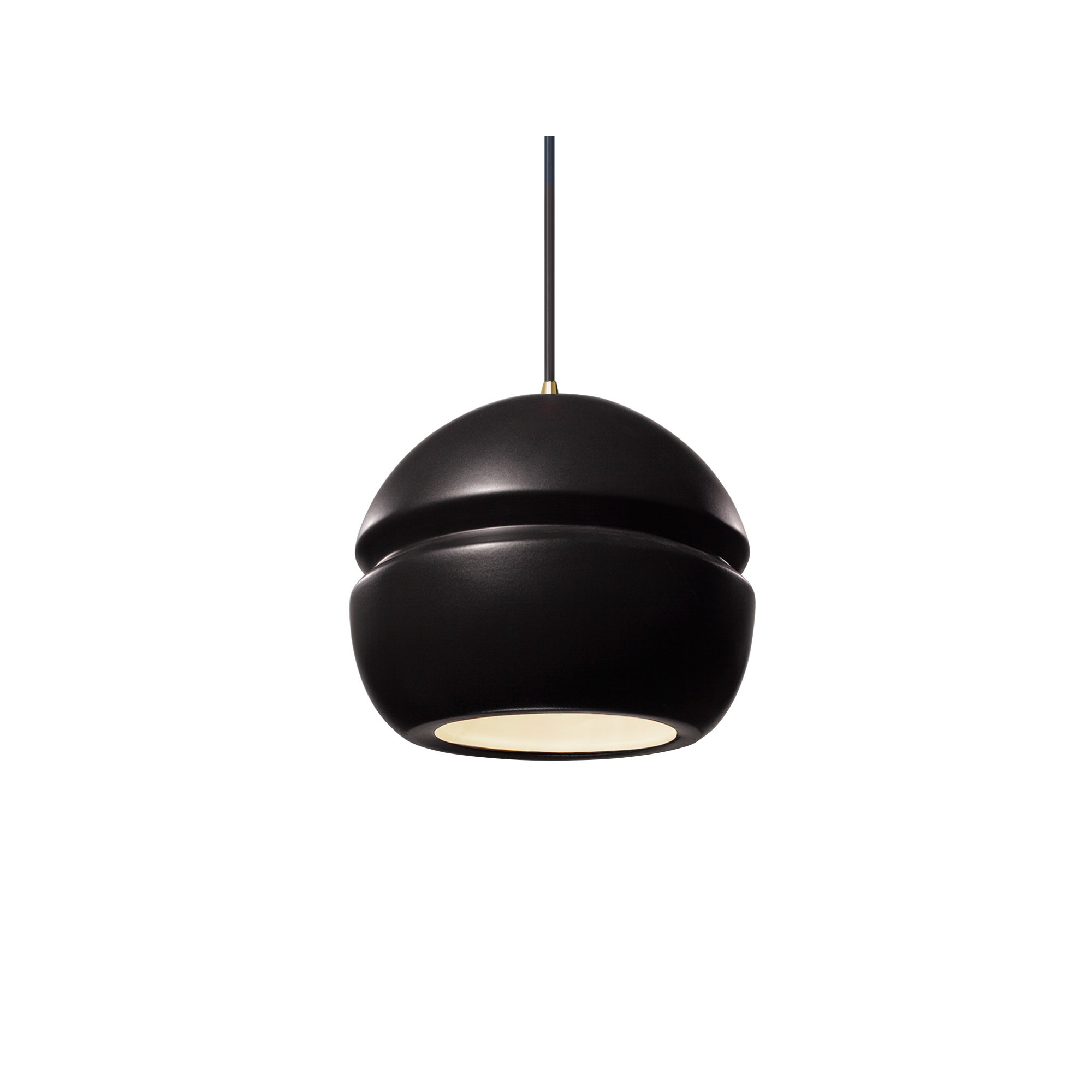Logan 1 - Light Single Globe Pendant, Antique Brass, Carbon Matte Black