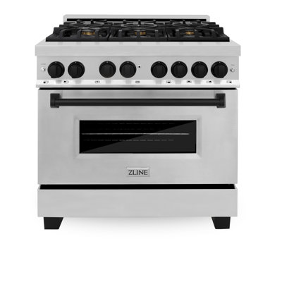 ZLINE Autograph 36 in. Legacy Dual Fuel Range w/ 6 Burners & Convection Oven with Accents