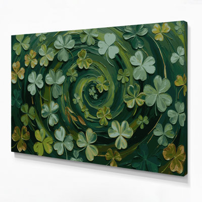 Art mural sur toile trèfle botanique vert
