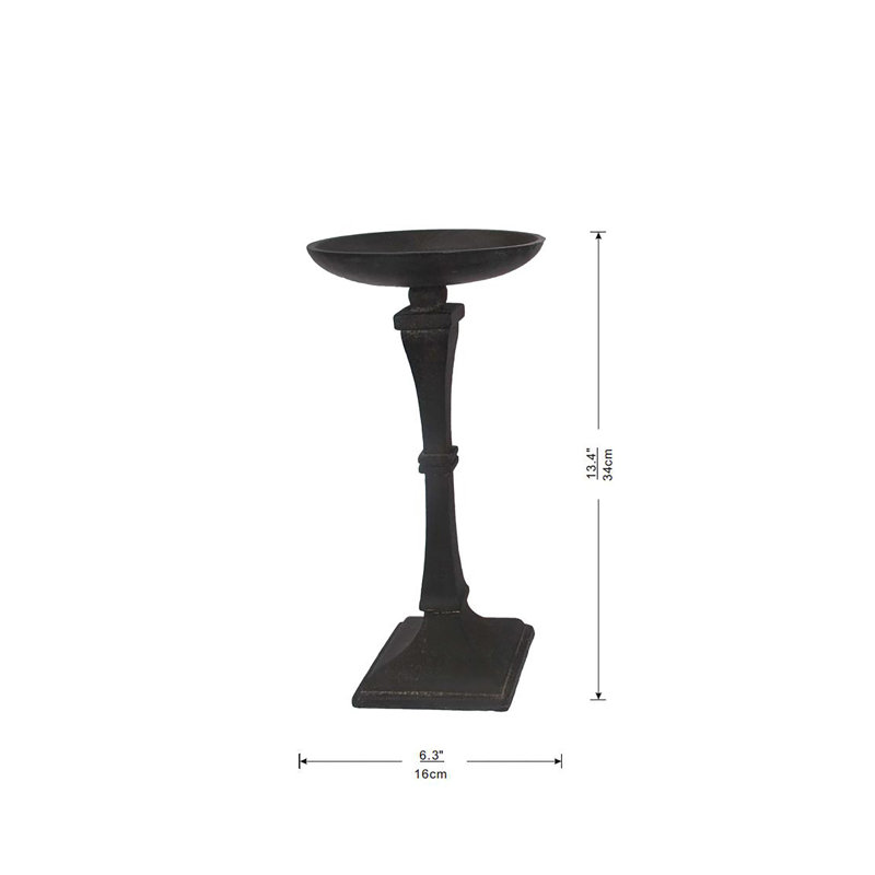 Metal Tabletop Candlestick, 14" H x 7" W x 7" D