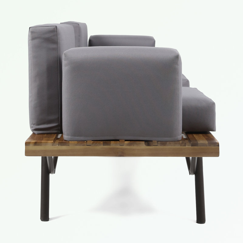 Ensemble de meubles de patio 2 pièces avec causeuse et table basse
