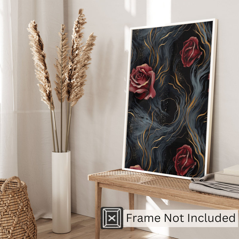 Reproduction d'art moderne sans cadre Floral Floral Rose Symphony, H 16 po x l 12 po