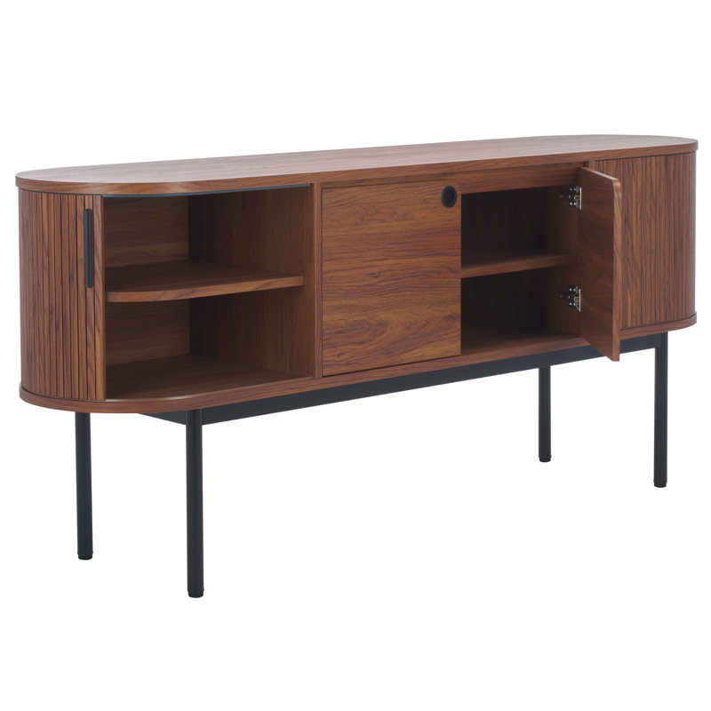 Meuble télé avec tablettes réglables l 70,9 po Oduvaldo, Noyer