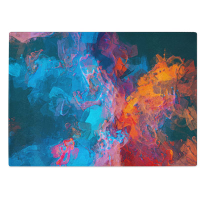 Glass Midnight Smoke in Abstract Chopping Board