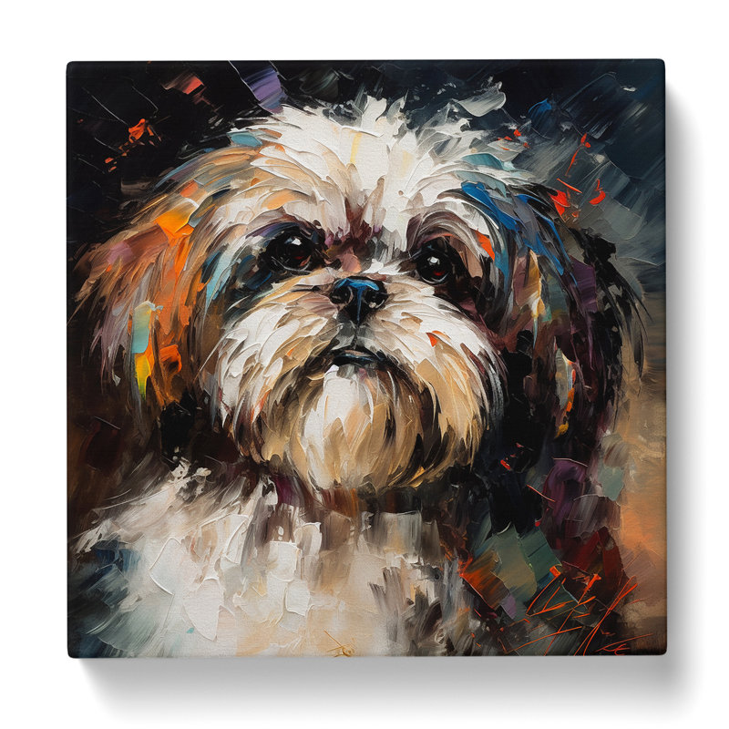 Shih Tzu Palette Knife No.1 - Wrapped Canvas
