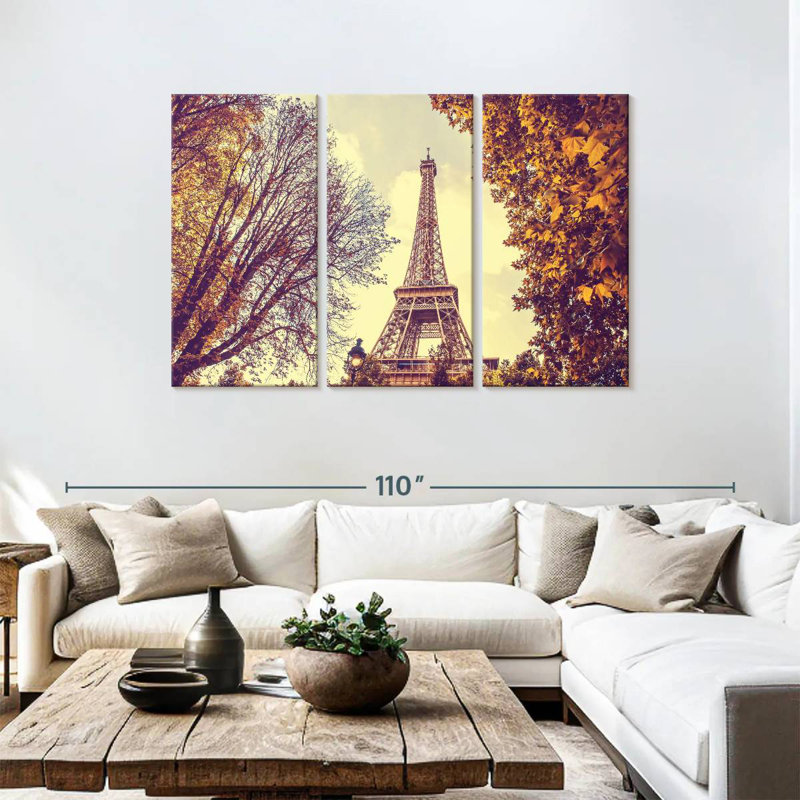 Sebbie Eiffel Tower During Autumn, 48" H x 74" W