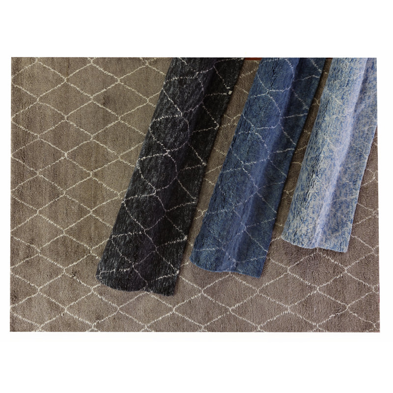 Moroccan Handmade Wool Geometric Area Rug, Rectangle 6' x 9'