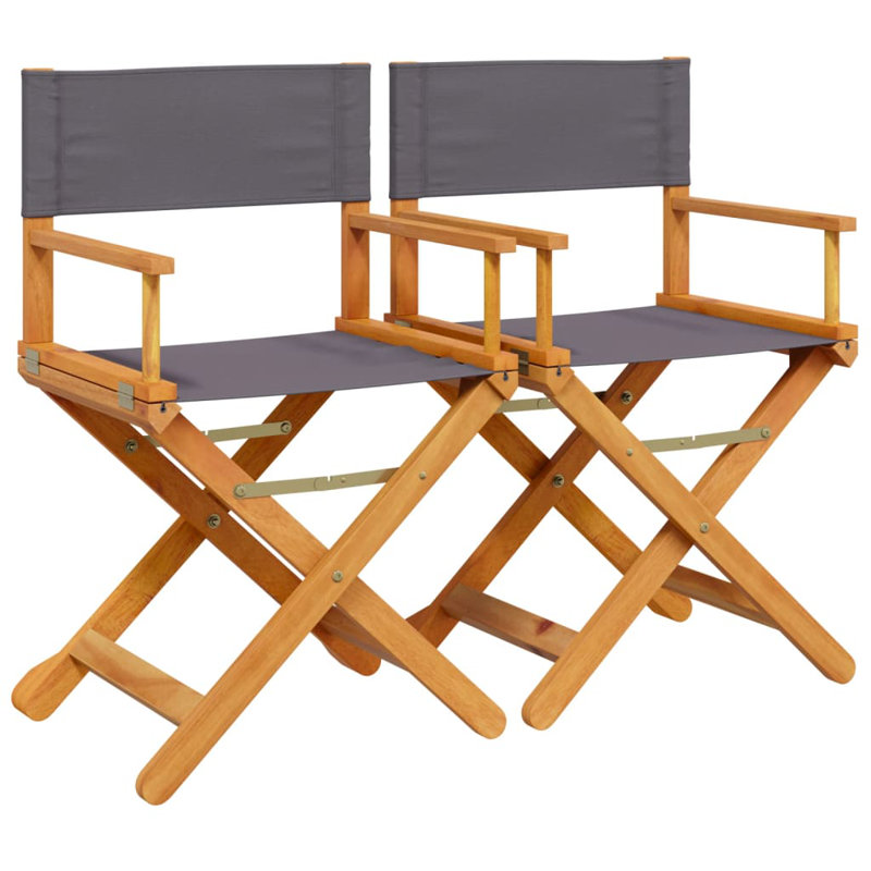 Montclus Folding Garden Chairs Dark Grey Fabric, Dark Grey