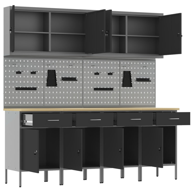 Work Cabinet with Drawer, Black