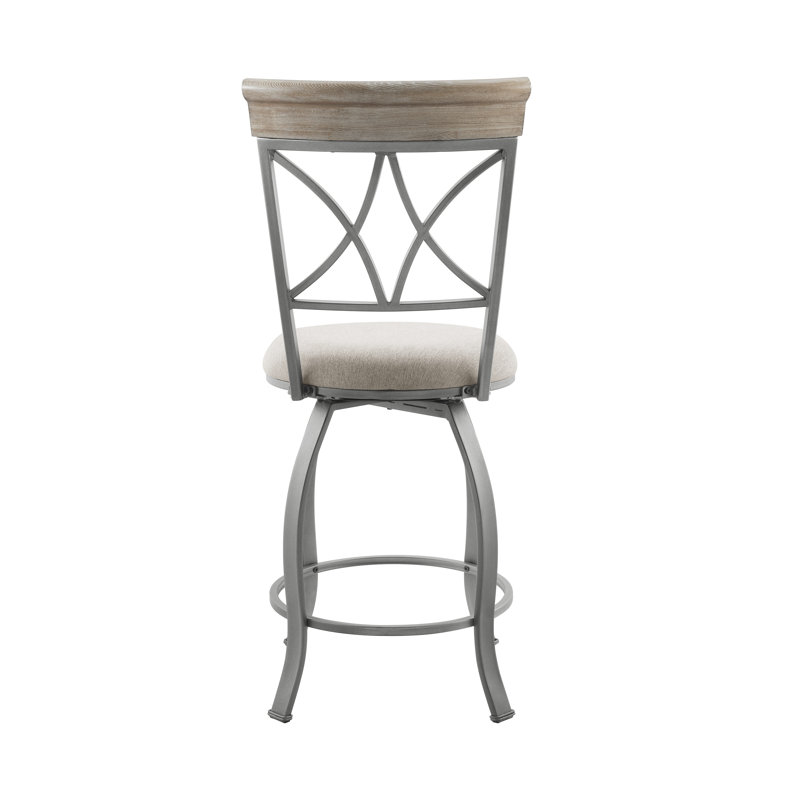 Tabouret de comptoir pivotant rembourré 25 po Jefferson, Gris étain, Tabouret de comptoir (siège d'une hauteur de 24,5