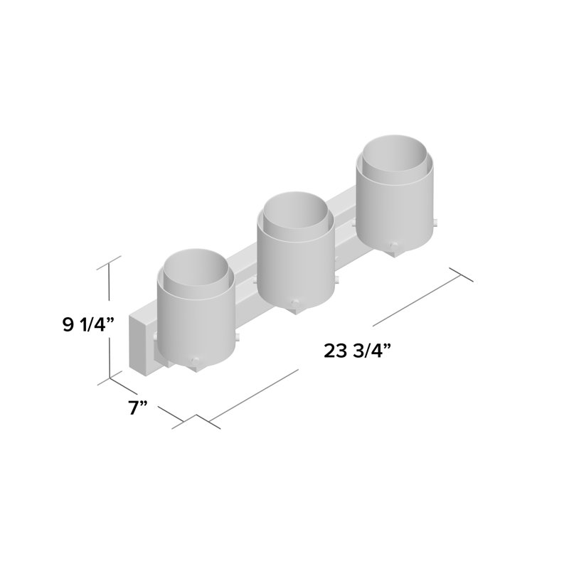 Éclairage pour meuble-lavabo 3 lumières Aahaan