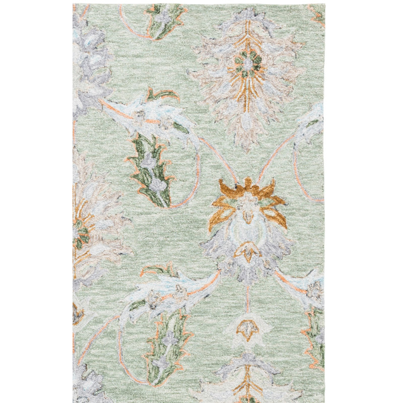 Tapis d'intérieur en laine touffeté à la main Jardin, Rectangle 8 pi 0 po x 10 pi 0 po
