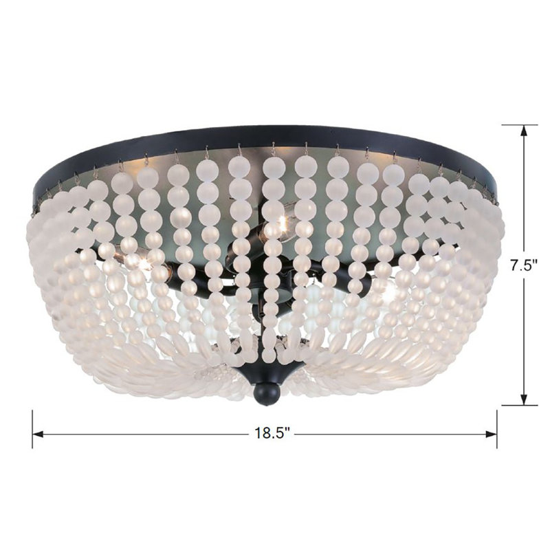 Josephine Flush Mount, Matte Black