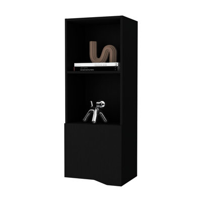 One Door Black Wall Cabinet - Complementing Living Room In Enhancing Primary Space