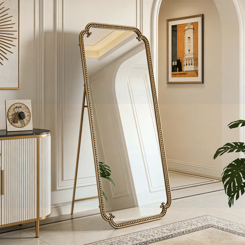 Miroir décoratif de plancher avec support