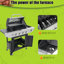 Barbecue au propane 4 brûleurs avec brûleur latéral, acier inoxydable 430 - 46 500 pour barbecue de jardin extérieur