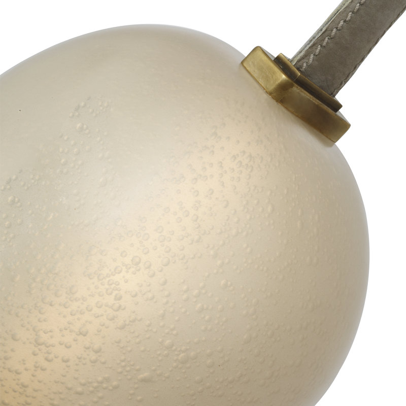 Anne-Marie Barton Dune Belted Light with Fizzy Nude Glass, Ash Suede/Mottled Brass