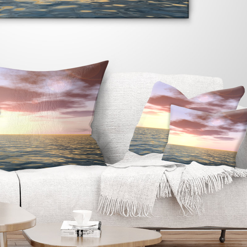 Oreiller en mer atlantique seascape, Rectangle 12" x 20"