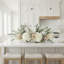 Hydrangea, Pampas and Eucalyptus Arrangement in Wooden Bowl-128126368