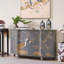 Buffet décoratif gris peint à la main