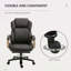 Grand et grand fauteuil de bureau de direction avec siège large, chaise de bureau d'ordinateur avec coutures en losange à dossier haut, hauteur réglable et roues pivotantes-1888015559