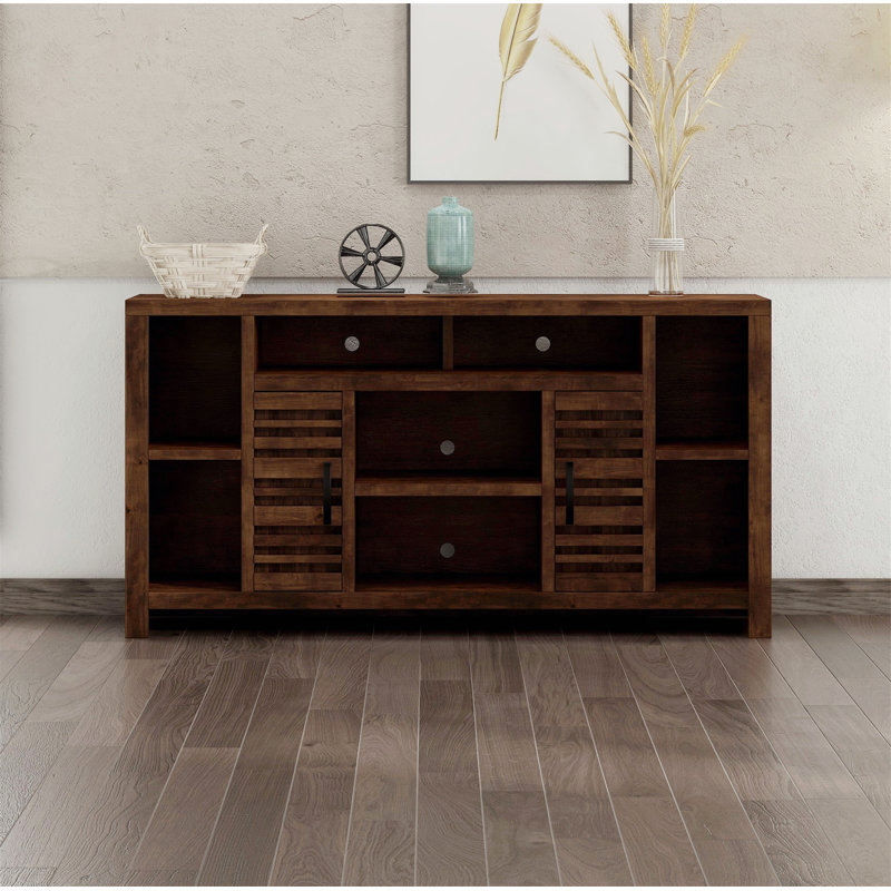 Stylish TV Stand Console with Ample Storage and Rustic Appeal
