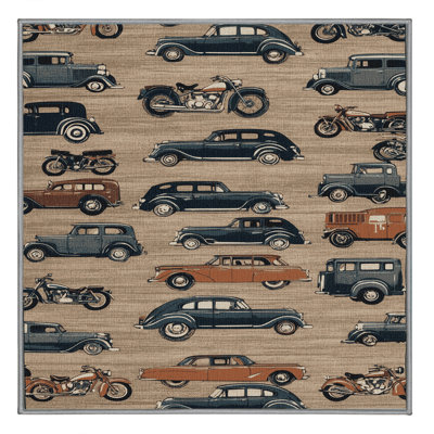 Machine Washable Transportation Grey Area Rug