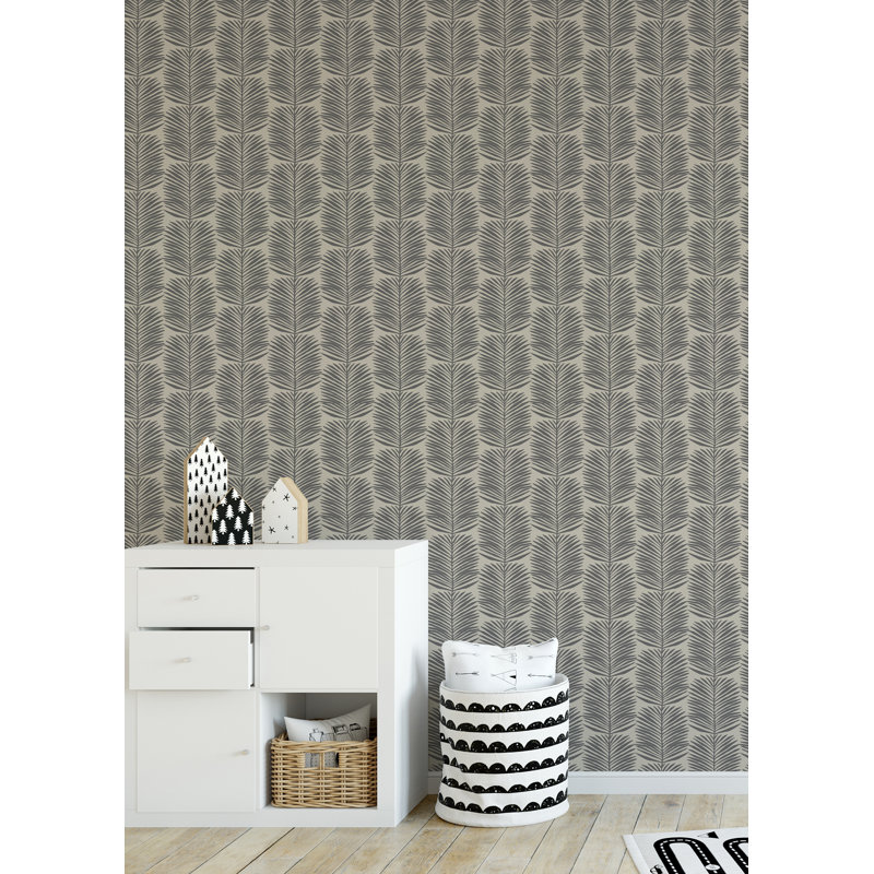 Organic Betty Palms 10' L x 24" W Wallpaper Roll, Non-pasted, Cashmere