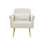 Fauteuil en velours blanc cassé avec pieds en métal