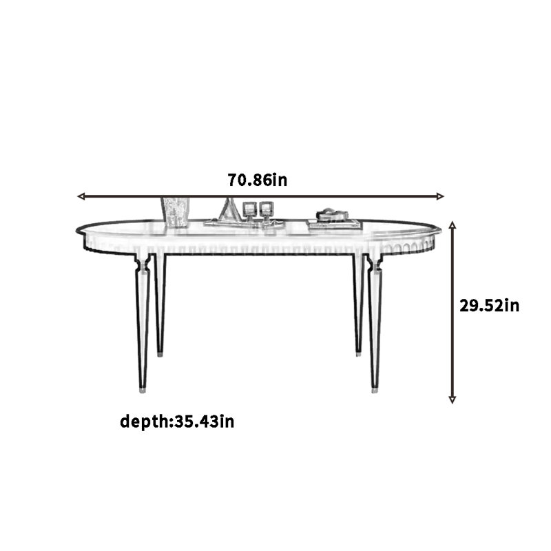 Celaya Dining Table, 29.52"H x 70.86"L x 35.43"W