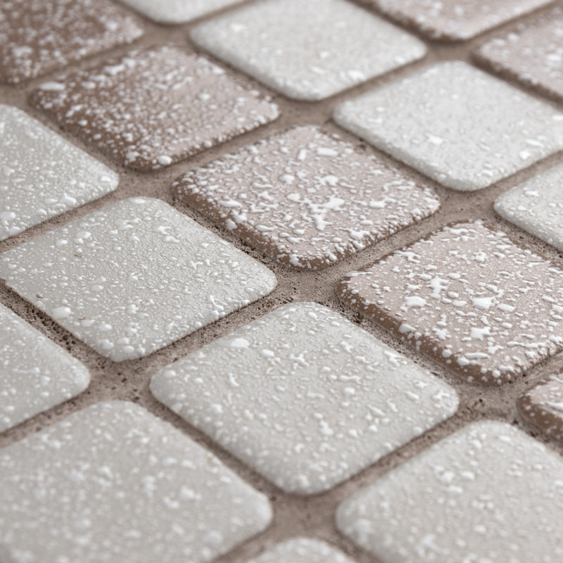 Crystalline Market Square 11-3/4 " x 11-3/4 " Porcelain Mosaic Floor & Wall Tile, Beige