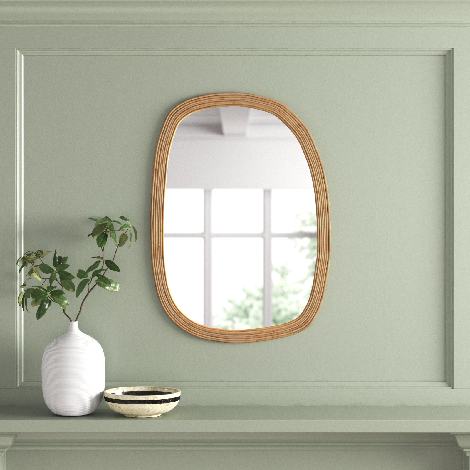 Maui 22" Rattan Accent Mirror
