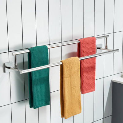 Barre à serviettes de bain double 32 pouces