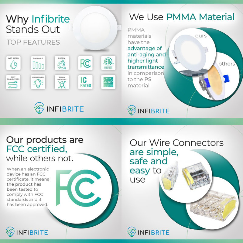 6" Slim Recessed LED, 12W, 3000K Warm White, Dimmable