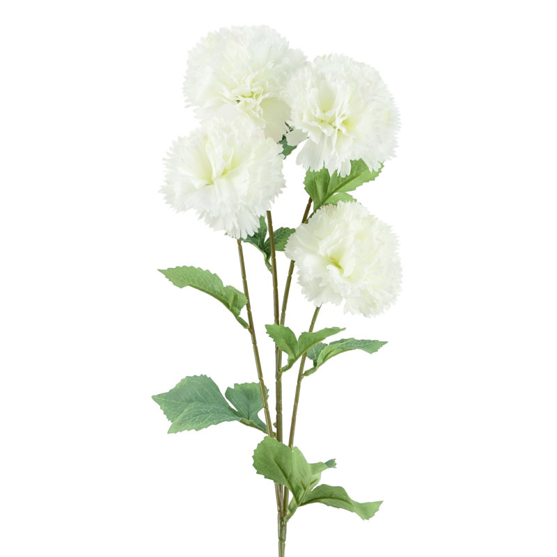 70cm Pink Carnation Stem, White