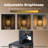 Motion Sensor Black Outdoor Wall Lanterns with Seeded Glass Set of 2