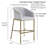 Hampton 31in. Modern Bar Stool, White Faux Leather with Gold Steel Frame-1659334790-1659334784
