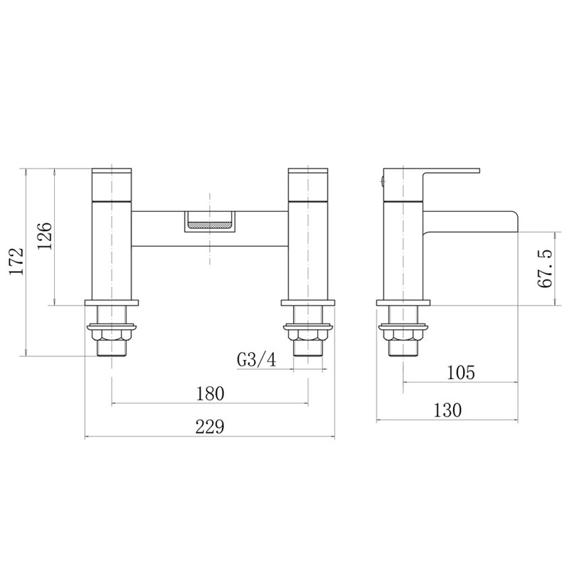 Lach Deck Roman Tub Faucet Bath Filler