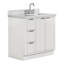 Meuble-lavabo simple 36 po en bois massif avec plateau en marbre de Carrare 1,5 po, évier droit et rectangulaire-292796640-292796655-292796652