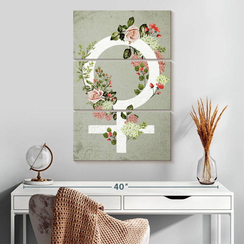 Symbole floral féminin Kharem, H 32 po x l 20 po